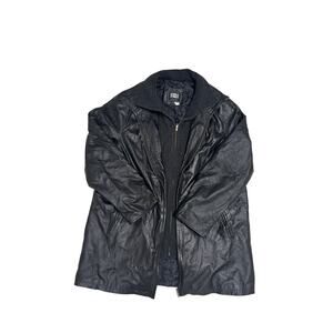 Vintage J&J NY Black Genuine Leather Double Layer Jacket - Size 3XL